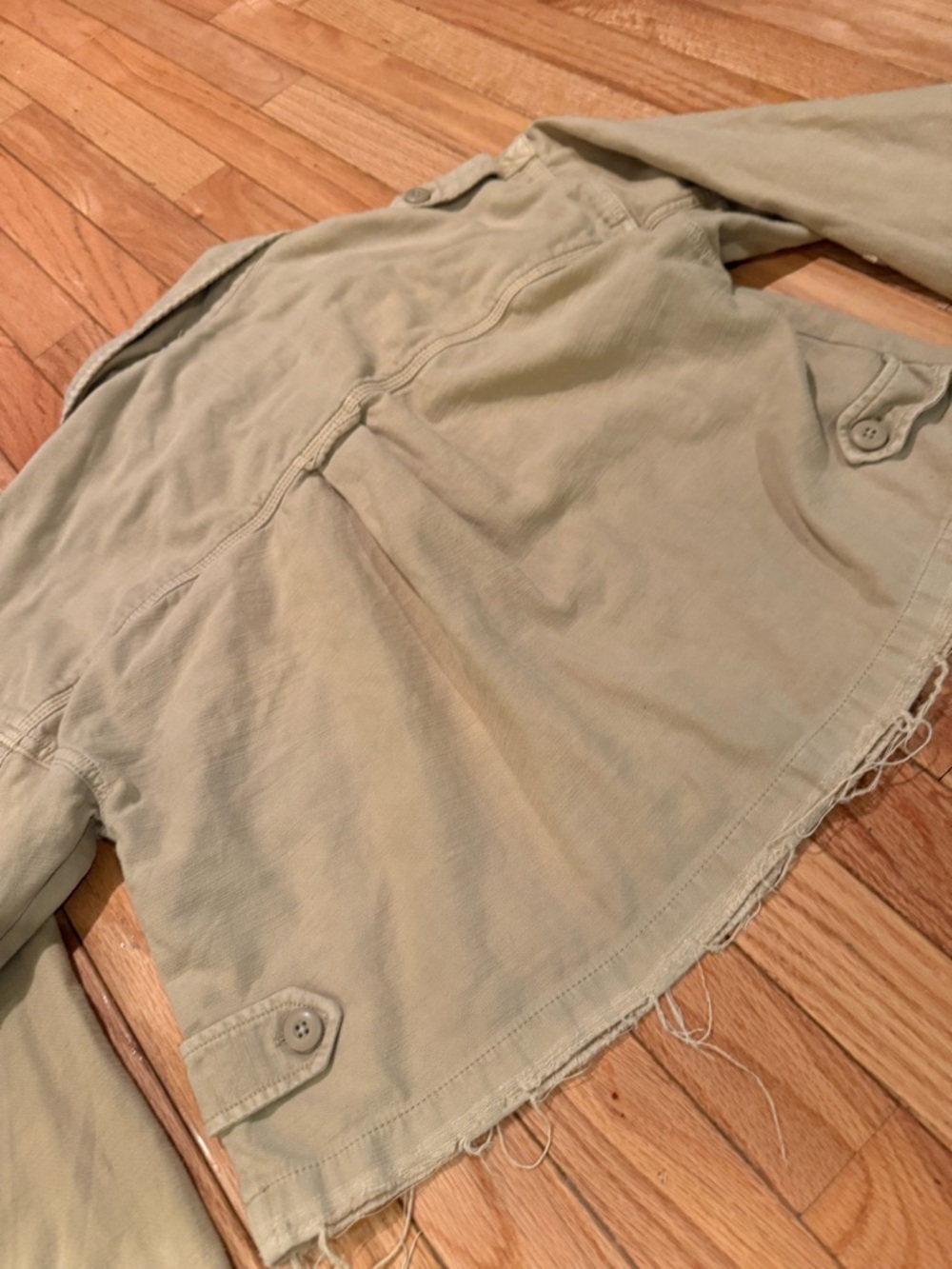 Beige Cropped Utility Light Jacket - Women Size XS y2k grunge - Picture 6 of 7
